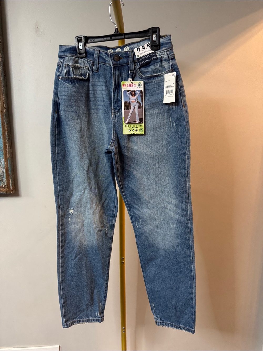 Rewash Blue Straight Leg 90s mom Women's Jeans NWT 26